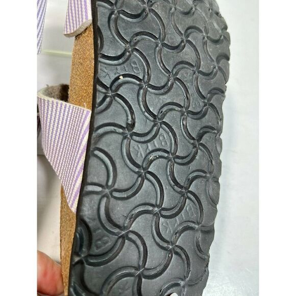 Birkenstock Birki's Sandals Lavender Purple White Stripe 2 Buckle - Picture 8 of 12